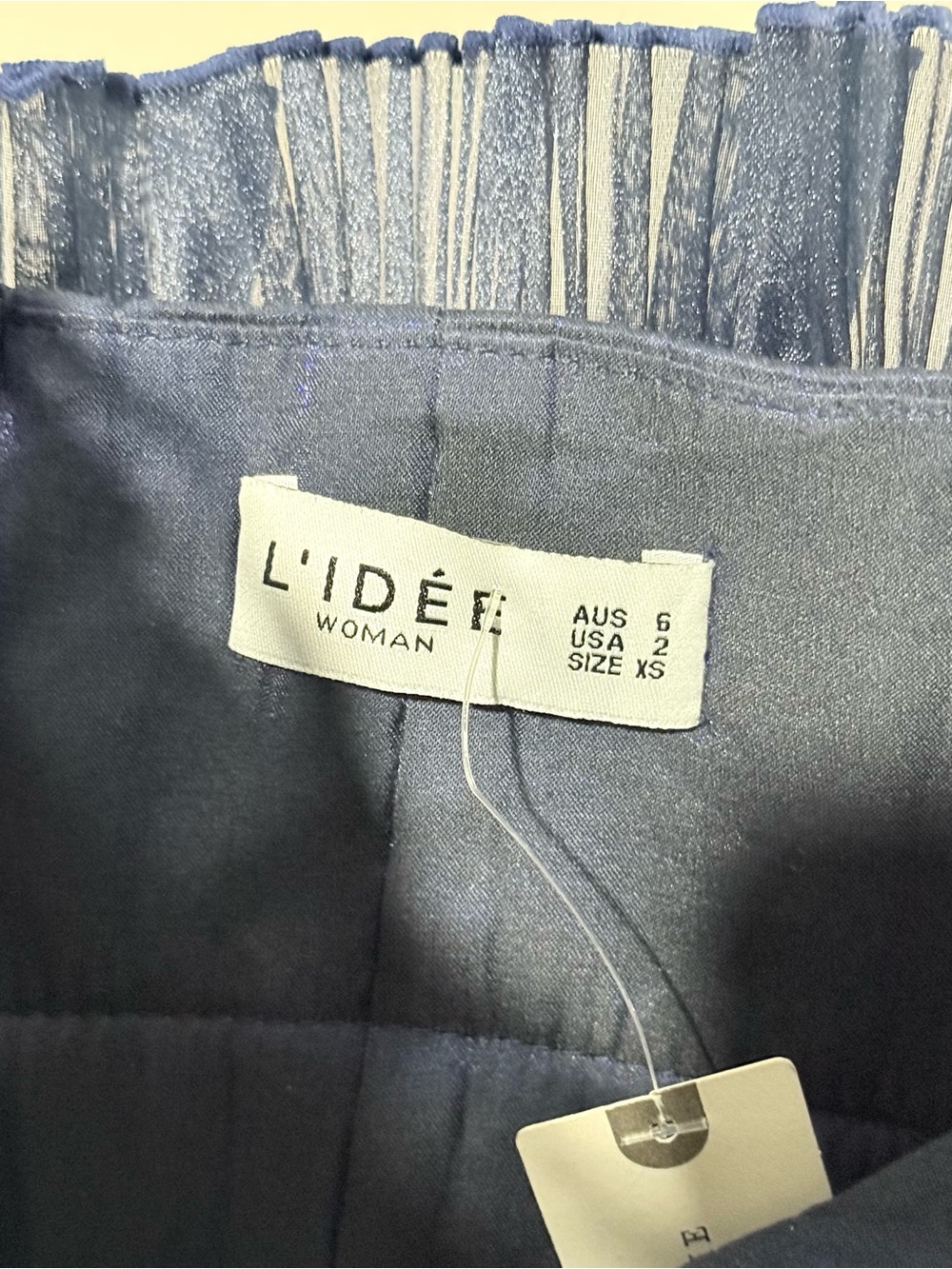 L'IDÉE Masquerade Deep Navy Pleated Strapless Maxi Dress XS NWT Read Description - Picture 12 of 16